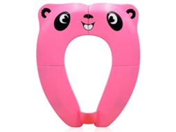 Sanitário portátil Assento para crianças - Antiderrapante - ABS - Panda rosa - 36×29×2,5 cm