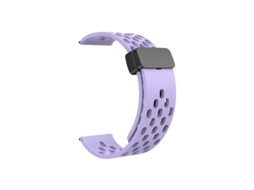 Pulseira magnética de silicone com furos para Huawei GT5 GT6, Samsung Watch 6, Xiaomi S4, Band 9 Pro, Redmi Watch 5 4 Lilás