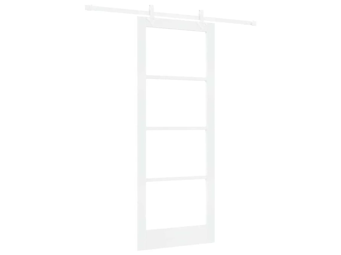 Conjunto 1 Porta Deslizante Vidaxl Branco Madeira De Pinho Maciça (83 X 211 Cm)