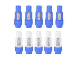 Pacote Com 10 Unidades De Conector Speakon Nac3fca, Powercon Macho 3 Pinos, Cabo Alimentação Ca 20a 250v, Azul -aquaforge