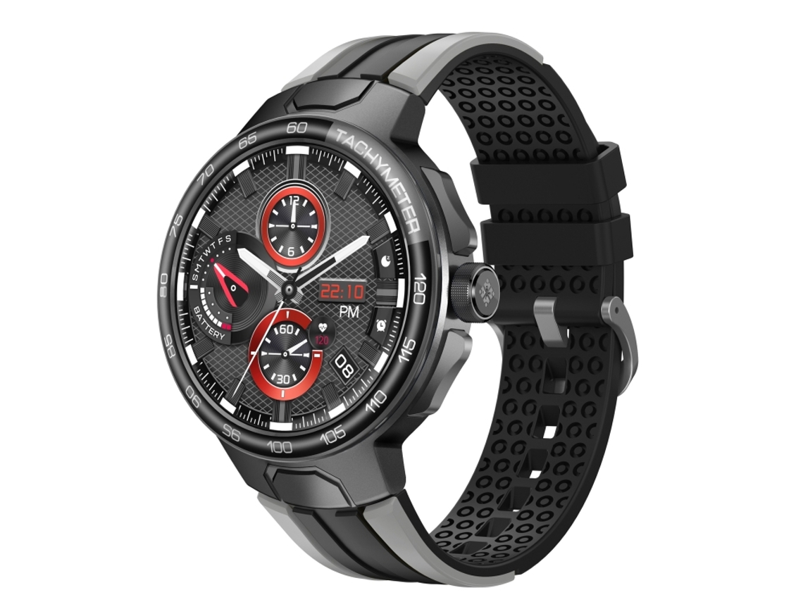 (cinza) Smartwatch com pulseira de tecido colorida de 1,55 polegadas, compatível com chamadas Bluetooth e monitoramento de frequência cardíaca.