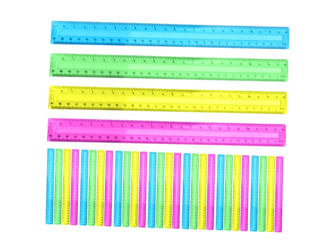 Conjunto De 32 Réguas De Plástico, Régua De 30 Cm Para Estudantes E