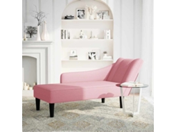 Chaise Longue Com O Apoio De Braço Direito Veludo Rosa Wsd141406 Adorável Casa