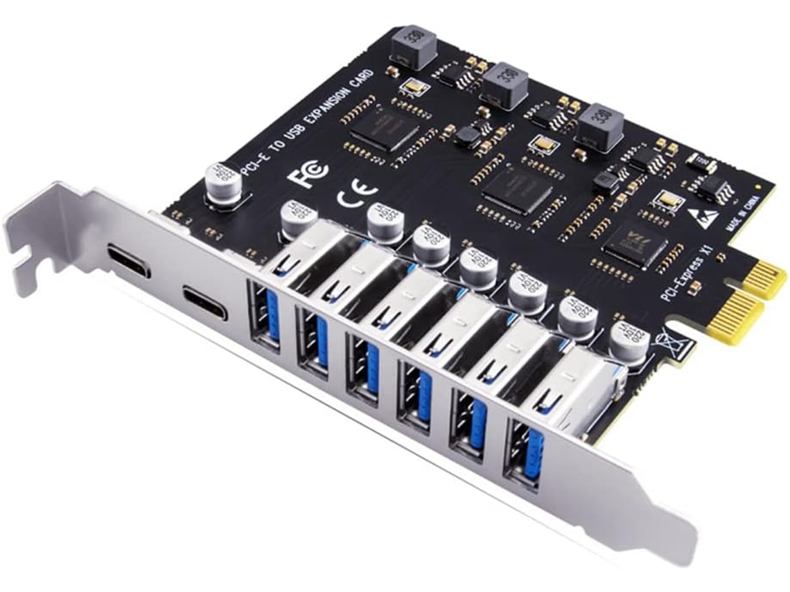 Placa De Expansão Controladora Pci-e Pcie Para Usb 3.2 E Tipo-c Com 6