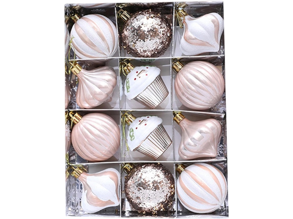 Conjunto De 12 Enfeites De Natal Para Pendurar Na Árvore, Ideais Para Casa, Festas, Bolos E Decoração De Mesas