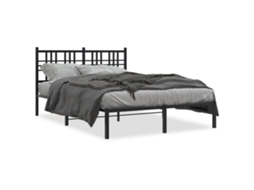 Estrutura de Cama com Cabeceira Metal Preto MAISON EXCLUSIVE 120x190 cm