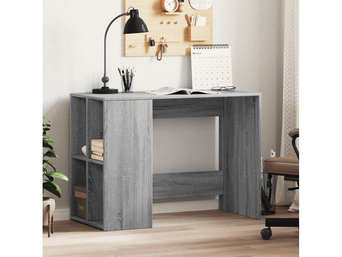 Secretária | Mesa | Escrivaninha 102x50x75 Cm Derivados De Madeira Cinza Sonoma