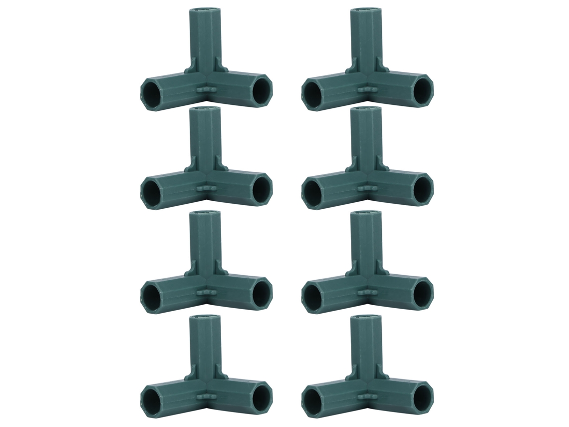 Conectores Suporte Planta 3 Vias Plástico Jardim 8 Unidades