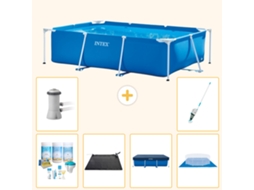 Intex Piscina Com Estrutura Retangular - 300x200x75 Cm - 7-peças S20043