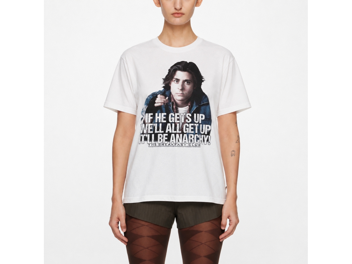 Rockinstone Breakfast Club Movie Anarchy White Adult T-shirt Size:l