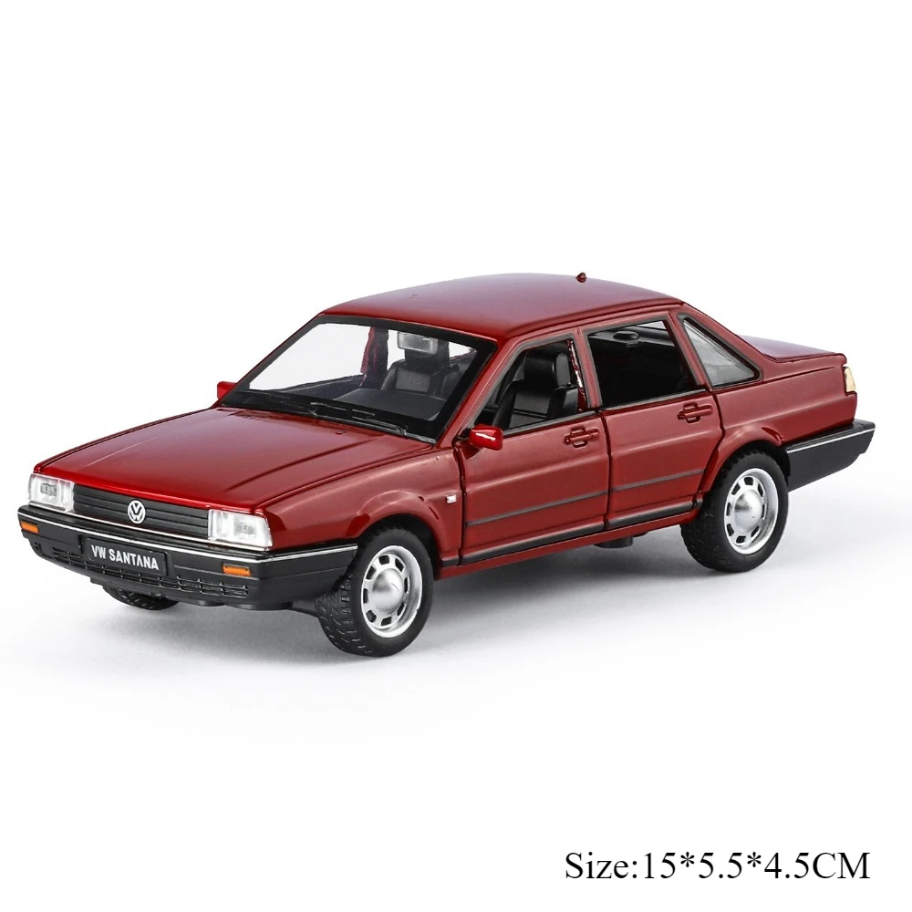 (a3244 Vermelho) 1:32 Santana Retro Car Model Toy - Sound And Light Simulation - Hobby Ornament