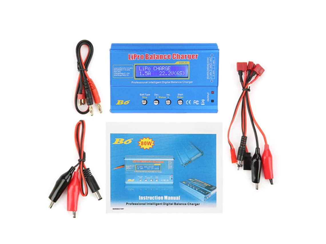 Cargador Descarregador Digital Lcd De 80w Para Baterías Rc Lipo Nimh Com Balanceamento Sem Plug
