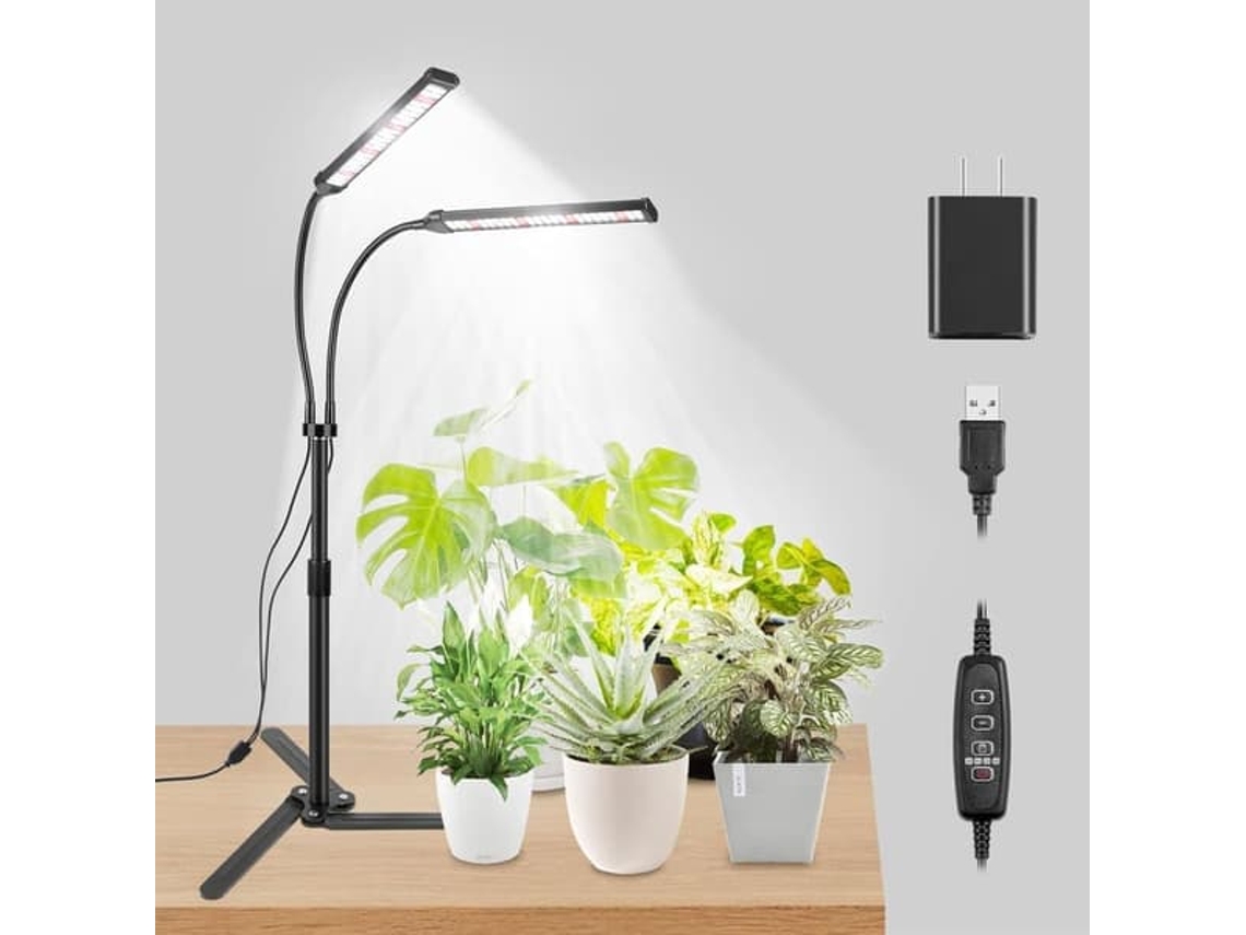 Luminária De Cultivo De Braço Duplo Iluminação Led De Espectro Completo Para Cultivo Interno Com Liga/desliga Automático E 5 Nív Aquaforge