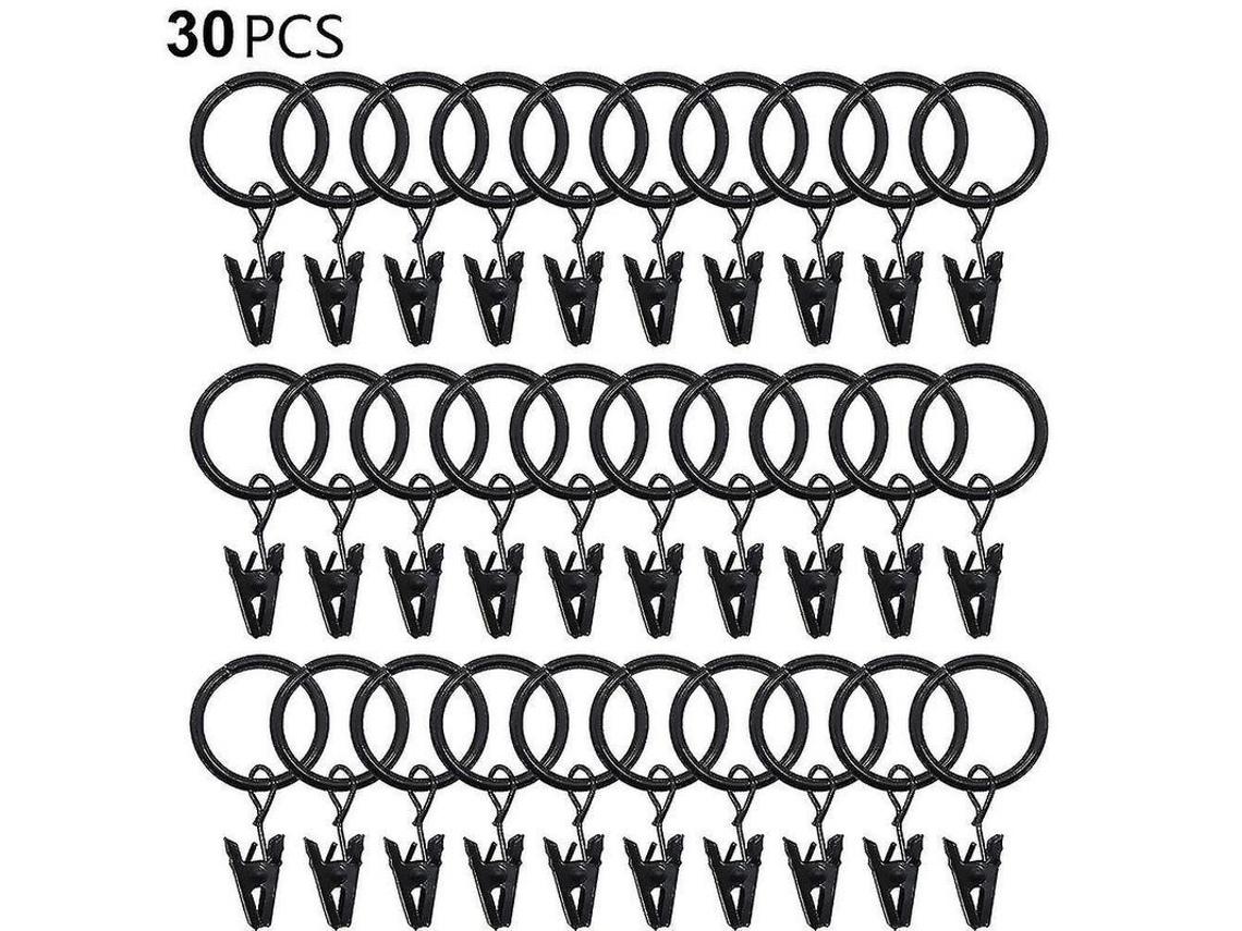 2026 30 Anéis de Cortina com Clips, Gancho de Fita de Alta Tensão, Material Premium Resistente À Corrosão, Diâmetro Interior 25mm