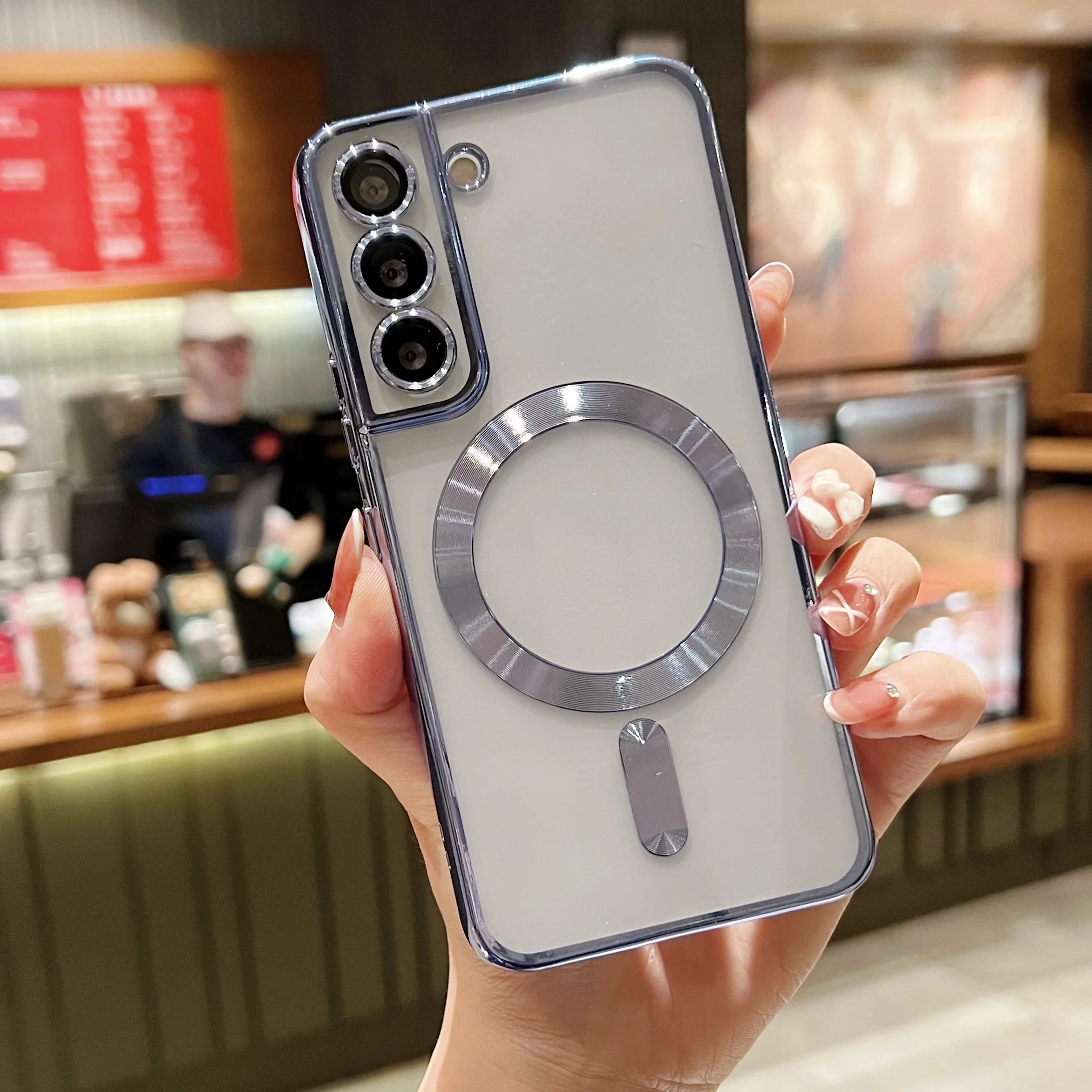 Capa Protetora Magnética (azul Para Samsung S20), Fabricada Com Processo De Galvanoplastia.