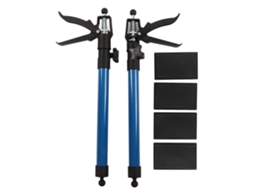 Conjunto de 2 hastes telescópicas para pendurar armários, extensíveis de 50 a 115 cm, com 4 placas.
