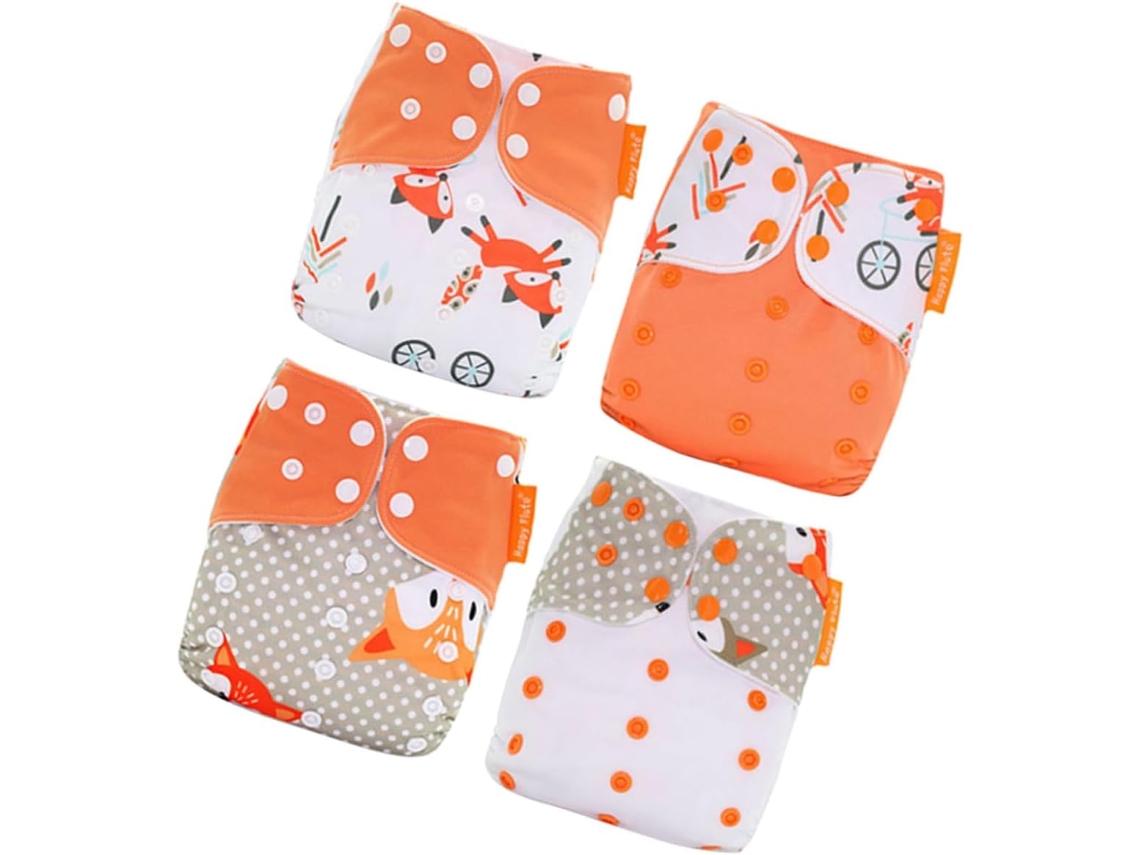 Conjunto de 4 Fraldas Impermeáveis para Meninos e Meninas, Laváveis e Reutilizáveis, Adequadas para CHABERLU