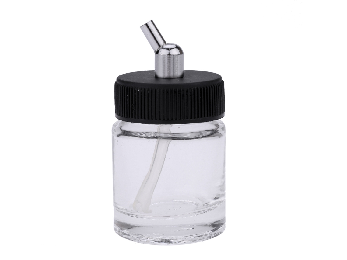 10 Piezas De Frascos De Vidrio Para Airbrush Com Tampa Adaptadora De 30° Para Pintura E Decoração