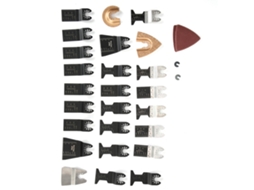 Conjunto de 32 lâminas de serra oscilante em aço carbono de alta resistência, compatíveis com a serra multifuncional Bosch Multix.