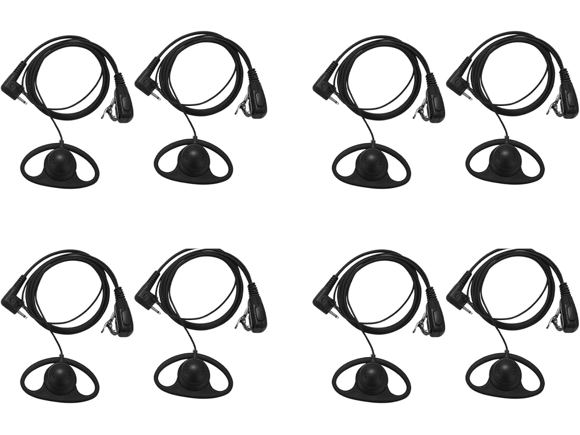 (6 Pack 2pin Advanced D Forme Clip-ear Ptt Casque Oreillette Mic Para Rádios À 2 Voies