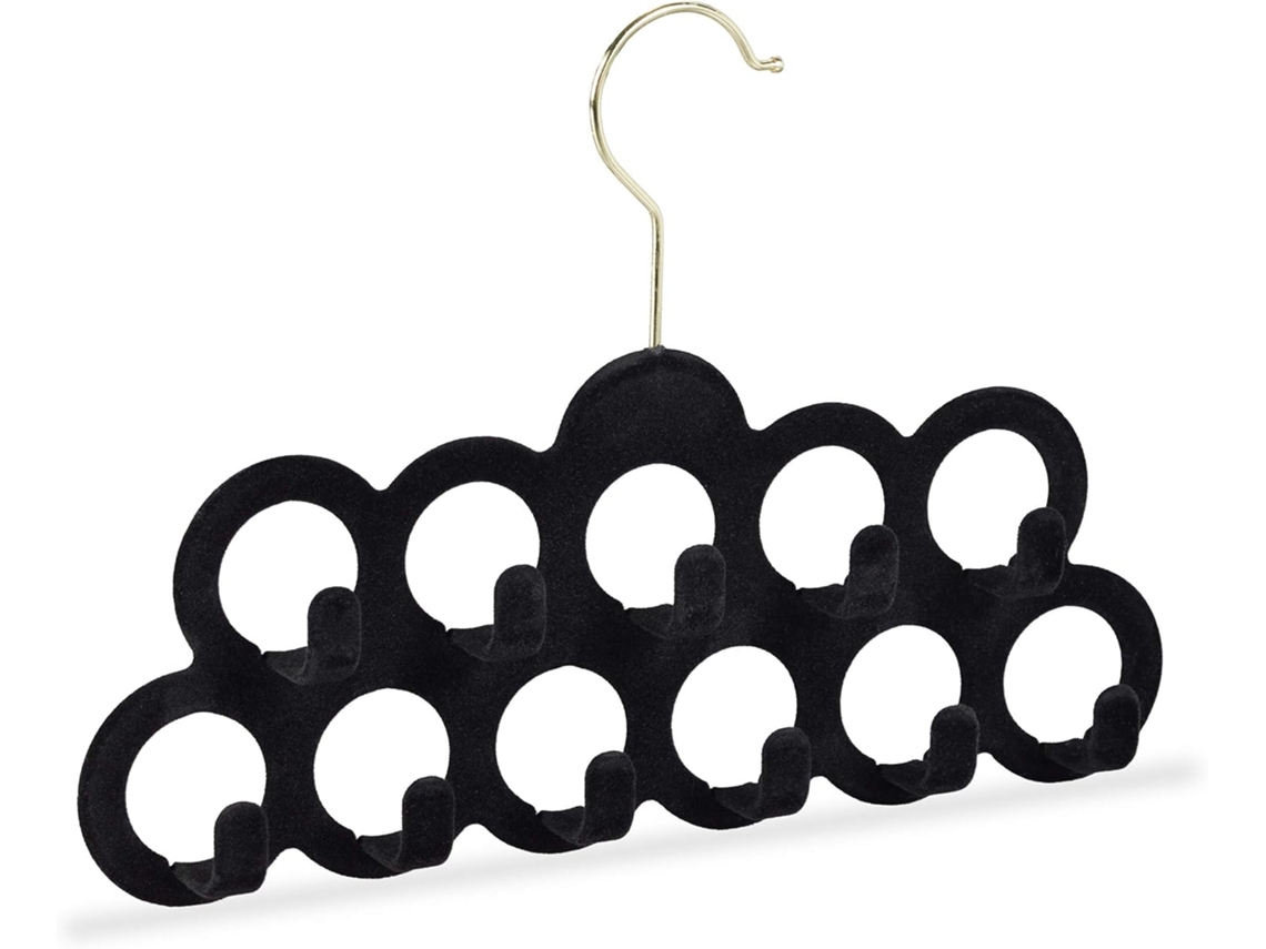 Suporte Para Cachecol Relaxdays, Cabide De Veludo Para Cinto E Gravata, Gancho Com Rotação De 360°, Antiderrapante, 11 Furos Aquaforge