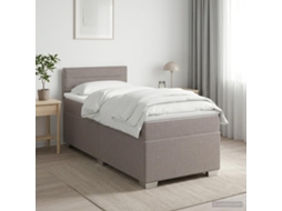 Vidaxl Cama Box Spring Com Colchão Cinzento-acastanhado 80 X 200 Cm