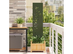 Vidaxl Tela De Privacidade Para Jardim Floral Verde-oliva 32 X 140 Cm
