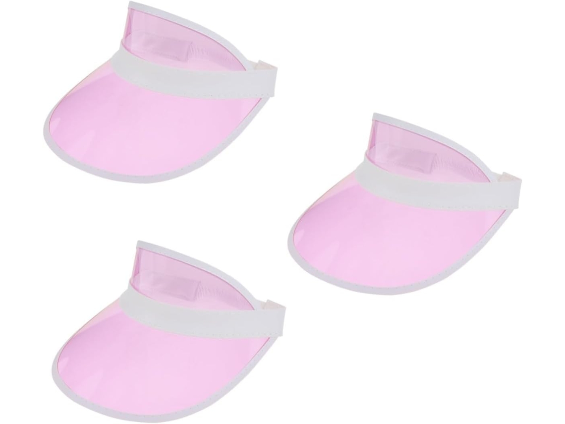 Chapéus Com Viseira Uv De Plástico Transparente De 3 Peças Para Mulheres E Homens, Proteção Solar