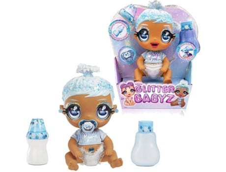 Boneca Shine Inline Glitter Babyz Azul Claro