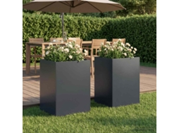 Vidaxl Vaso De Jardim 2 Unid. Antracite 40 X 40 X 75 Cm
