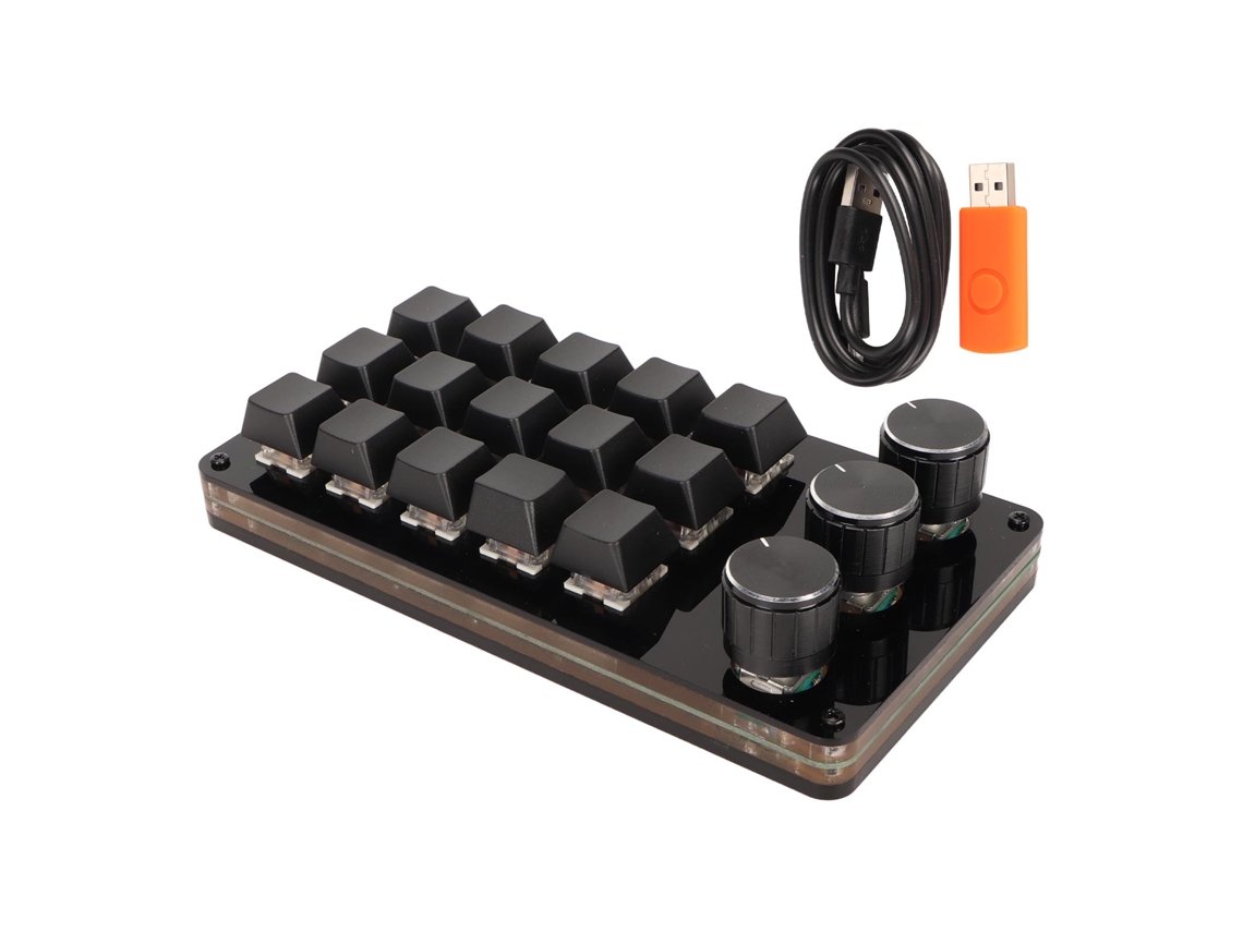 Omni-2026teclado Macro Mini Personalizável 15 Teclas 3 Knobs Programáveis Switch Azul Hot Swappable Para Gaming