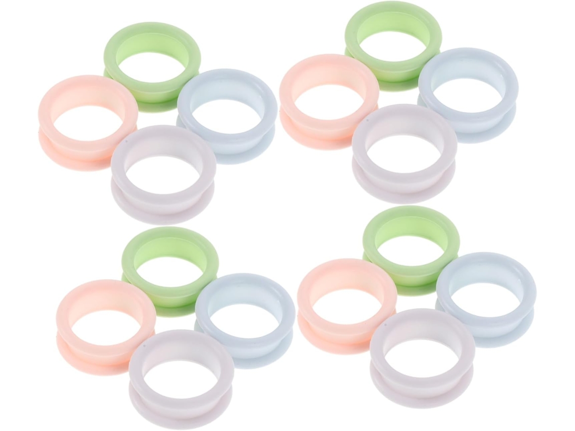 Conjunto De 24 Anéis Silicone Tesouras Cabeleireiro