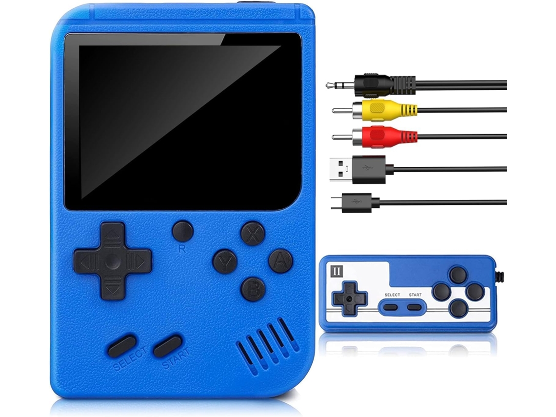 Console Portátil Retrô com 400 Títulos Clássicos, Tela de 3 Polegadas, Azul AQUAFORGE