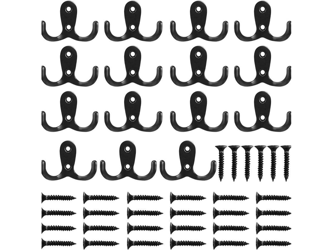 Conjunto De 15 Ganchos Duplos Para Casacos, Estilo Antigo, Para Fixação Na Parede