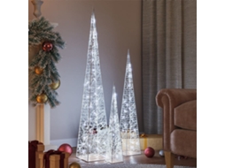 Vidaxl Conj. Cones Decorativos Acrílico 60/90/120cm Leds Branco Frio