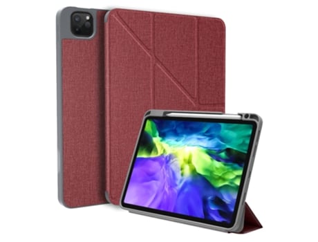 Capa Em Pu Despertar/suspensão Automático Com Suporte E Suporte Para Caneta Vermelho Para O Seu Apple Ipad Pro 11 Pouces Mutural (2021/2020/2021)