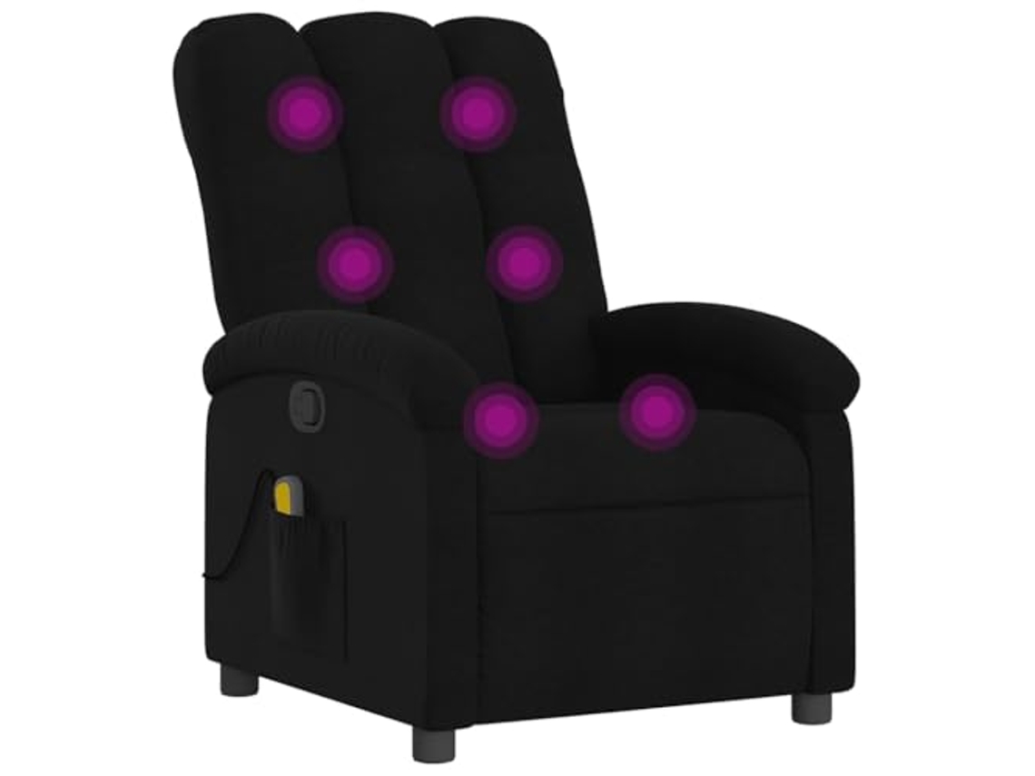 Massage Recliner Chair, Massage Recliner Chairs Vidaxl Preto Tecido