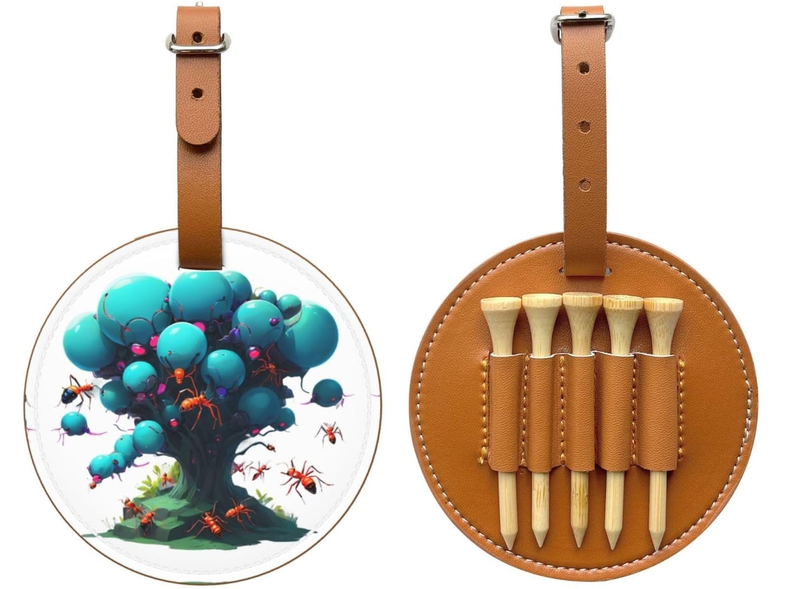 Bolsa para Tees de Golfe Neon Ant Colony, preta, fácil de transportar, S/MARCA