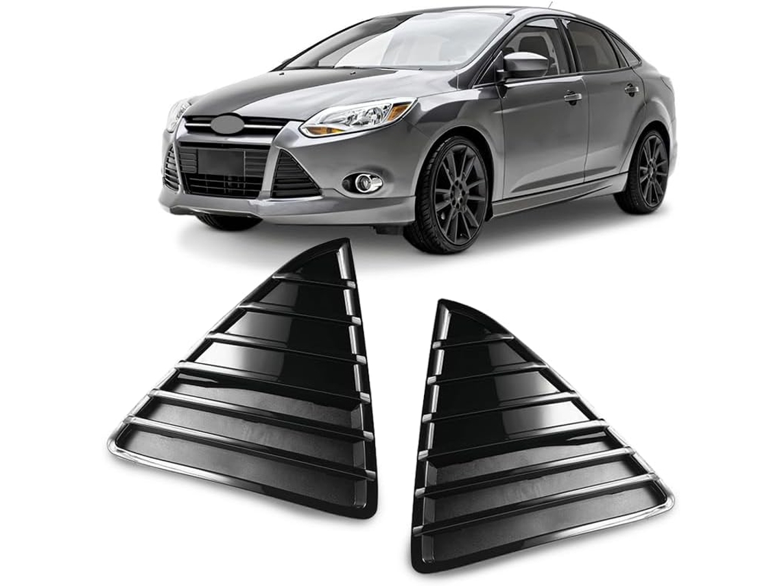 Jkapcyjfhf Conjunto De 2 Protetores Grade Do Para Choque Dianteiro Ford Focus 2012, 2013e 2014-preto Brilhante