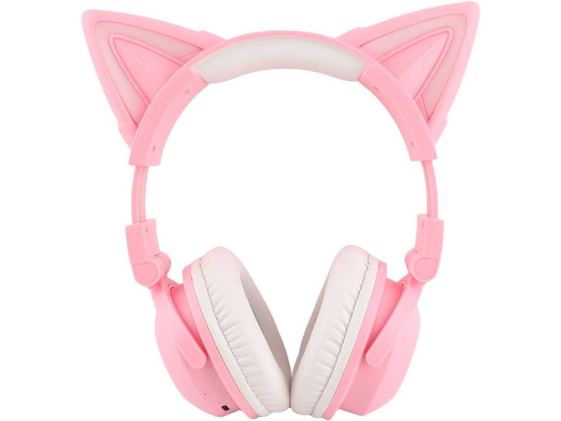 Fones De Ouvido Bluetooth Infantis Com Orelhas De Gato E Cabo De 3,5 Mm.