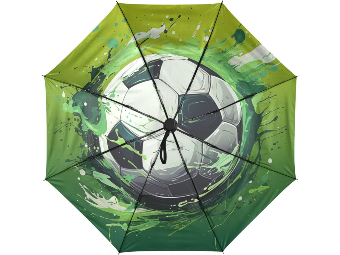 Guarda Chuva de Viagem Automático Art Soccer Green S/MARCA