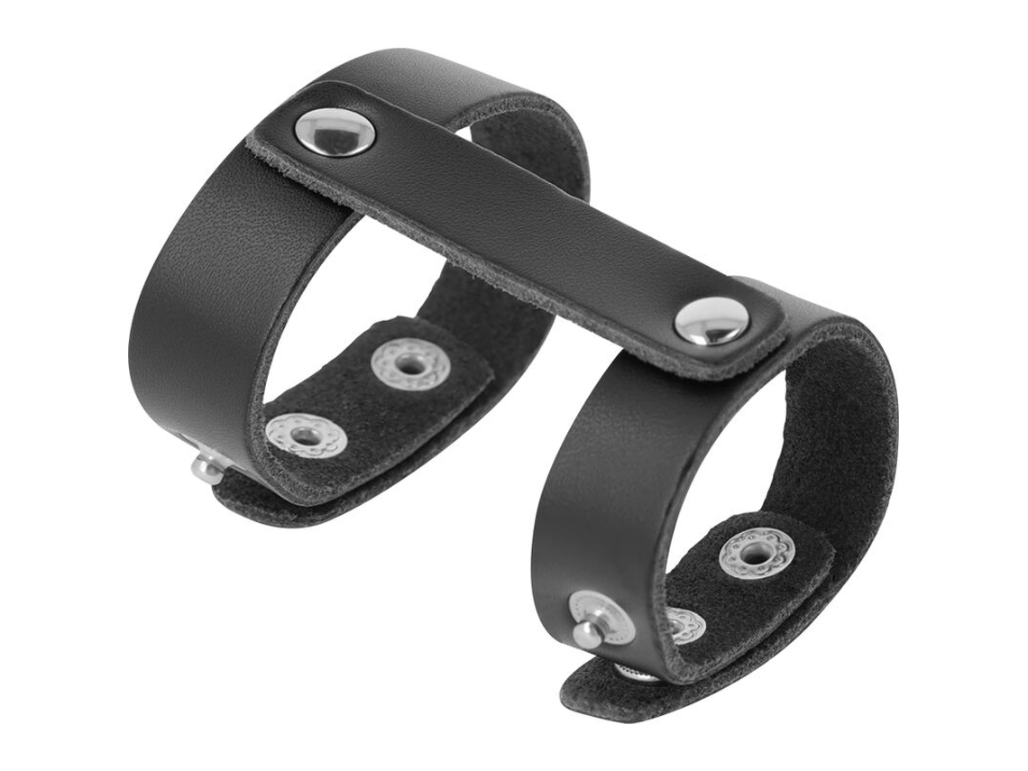 Darkness Adjustable Leather Penis And Testicles Ring