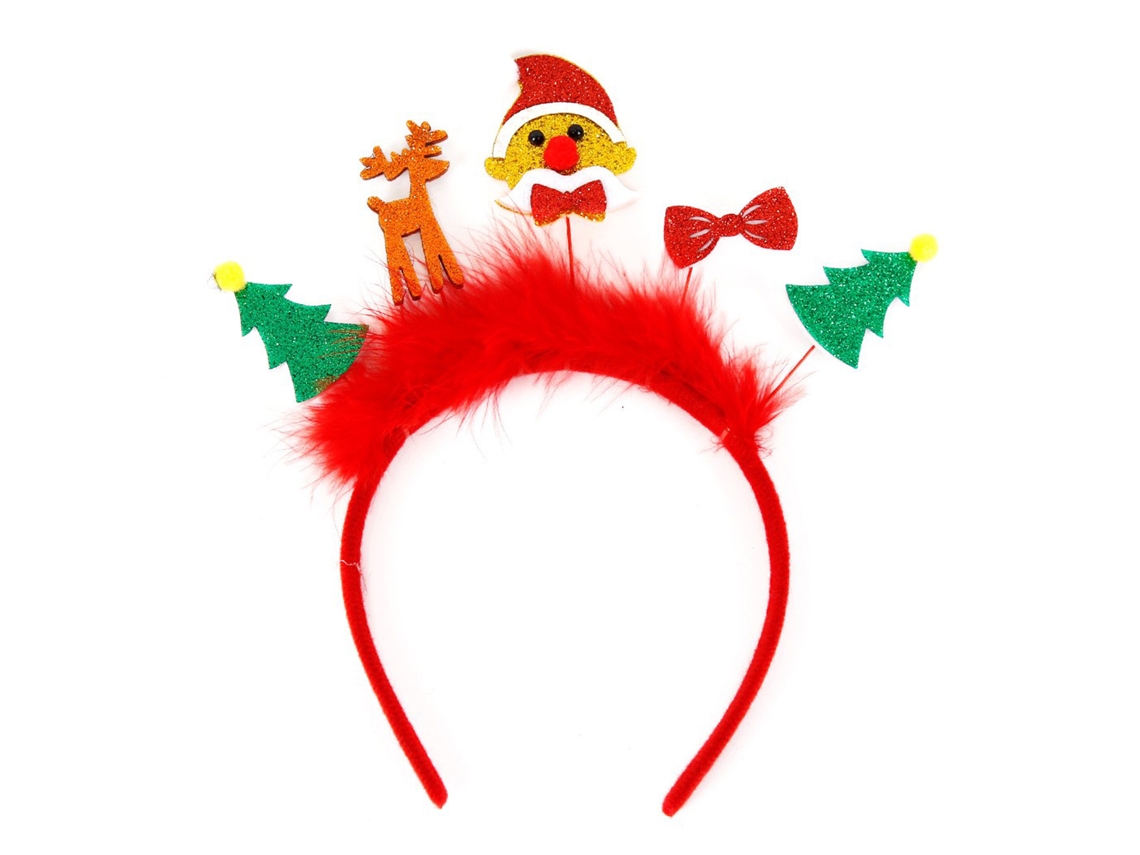 Laxiscreed Fio De Natal Com Chifres De Rena E Laço Vermelho, Acessório De Cabelo Infantil Festivo