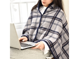 Poncho de Flanela Nova Line Vestível Quente com Botões, 80x130cm