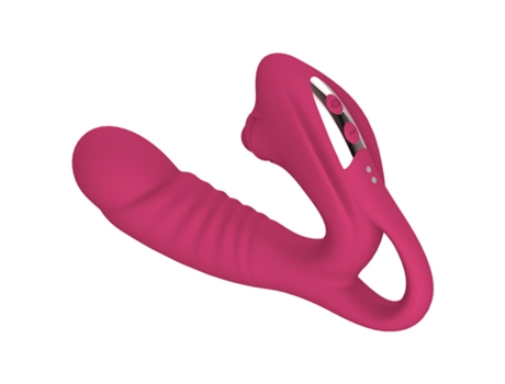 Vibrador de silicone com motor duplo, massageador feminino recarregável (rosa vermelha) OEMG