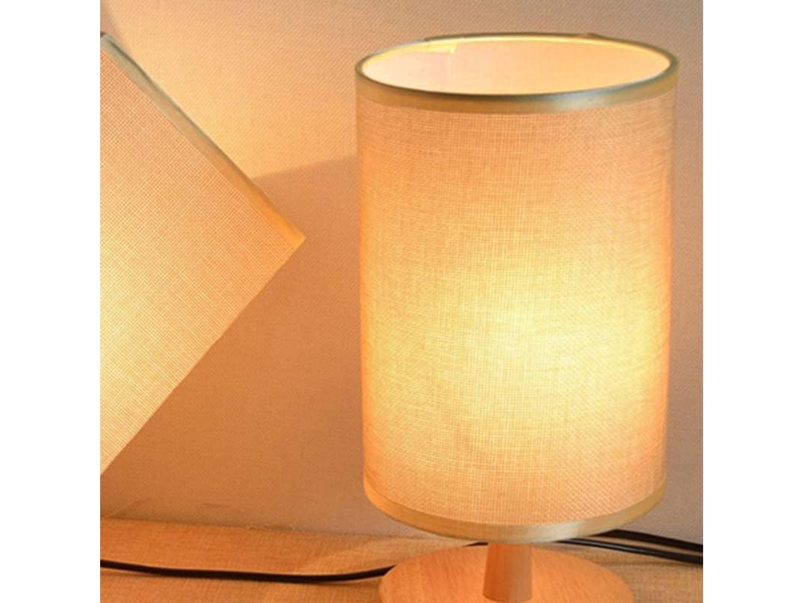Luminária De Mesa Sungooyue Em Madeira Maciça, Luminária De Mesa Led Com Luz Noturna Regulável Para Quarto E Sala Estar