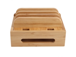 Organizador de Mesa em Bambu AQUAFORGE com Suporte para Celular