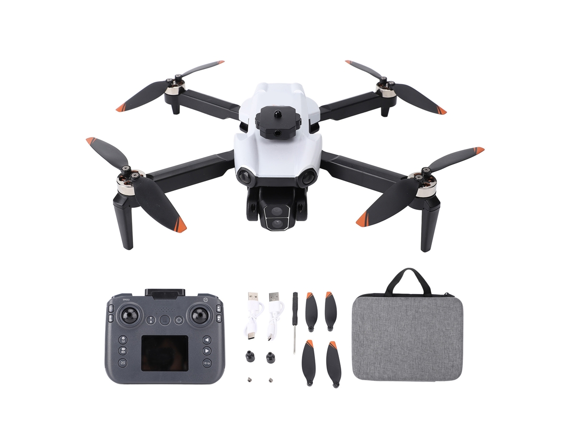 Drone Dual Camera Intelligent Obstacle Avoidance Optical Flow Hovering Gps Return Lcd Display Remote Control Rc Quadcopter White LAXISCREED