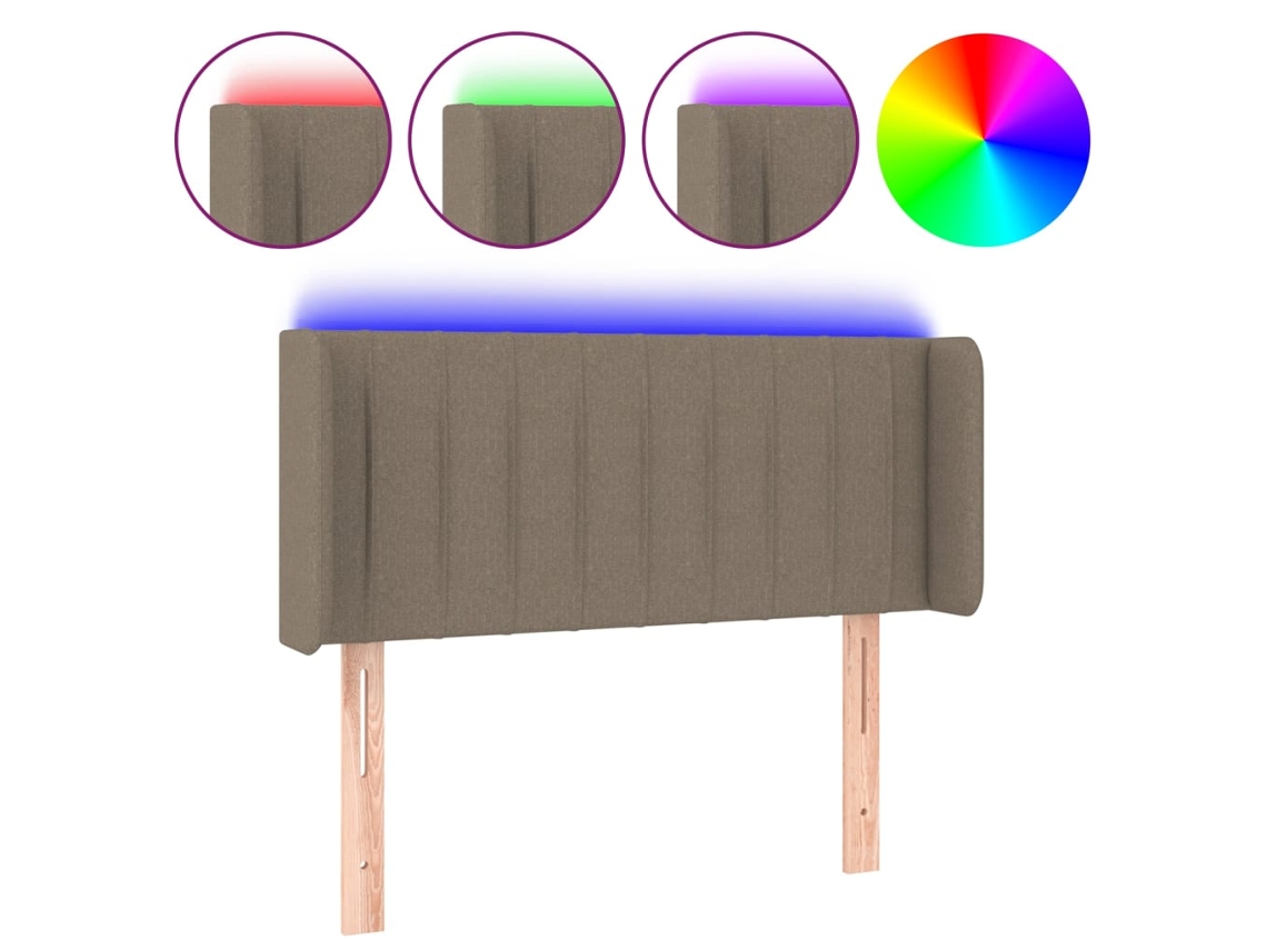 Cabeceira de Cama com Luzes Led Tecido Cinza Acastanhado MAISON EXCLUSIVE (83x16x78 cm)