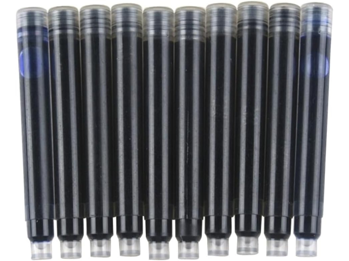 Conjunto De 10 Refis Tinta Para Caneta Tinteiro Com Minas Plástico